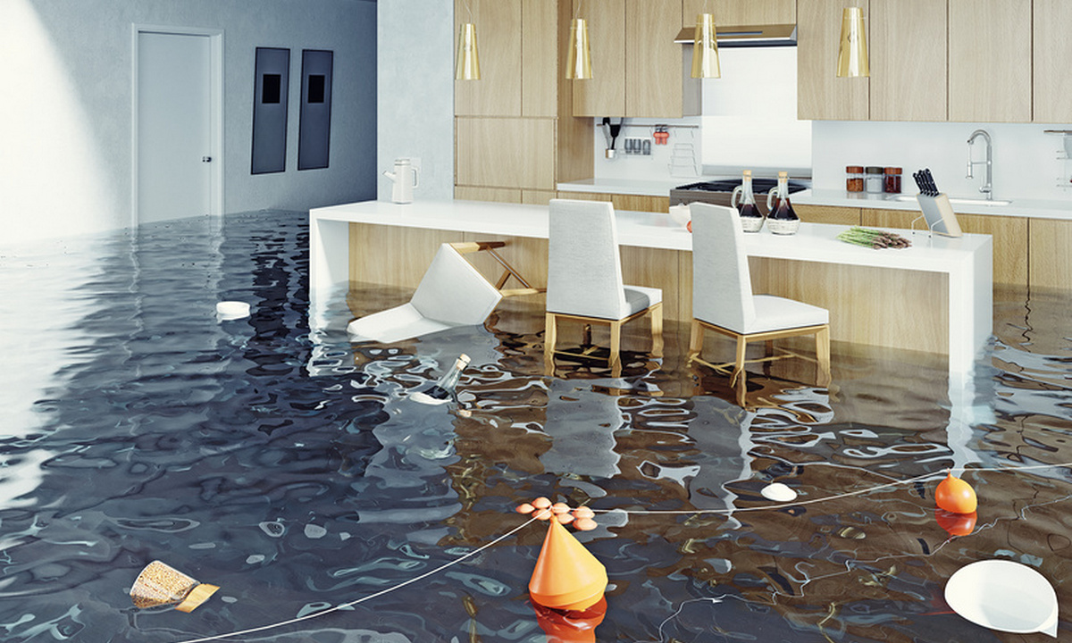 flooding kitchen interior